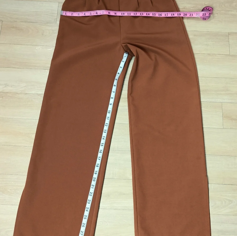 SOLD Princess Polly Pants Womens 6 Rust Fiesta Slits Old Money High Waist Baggy - Picture 6 of 9